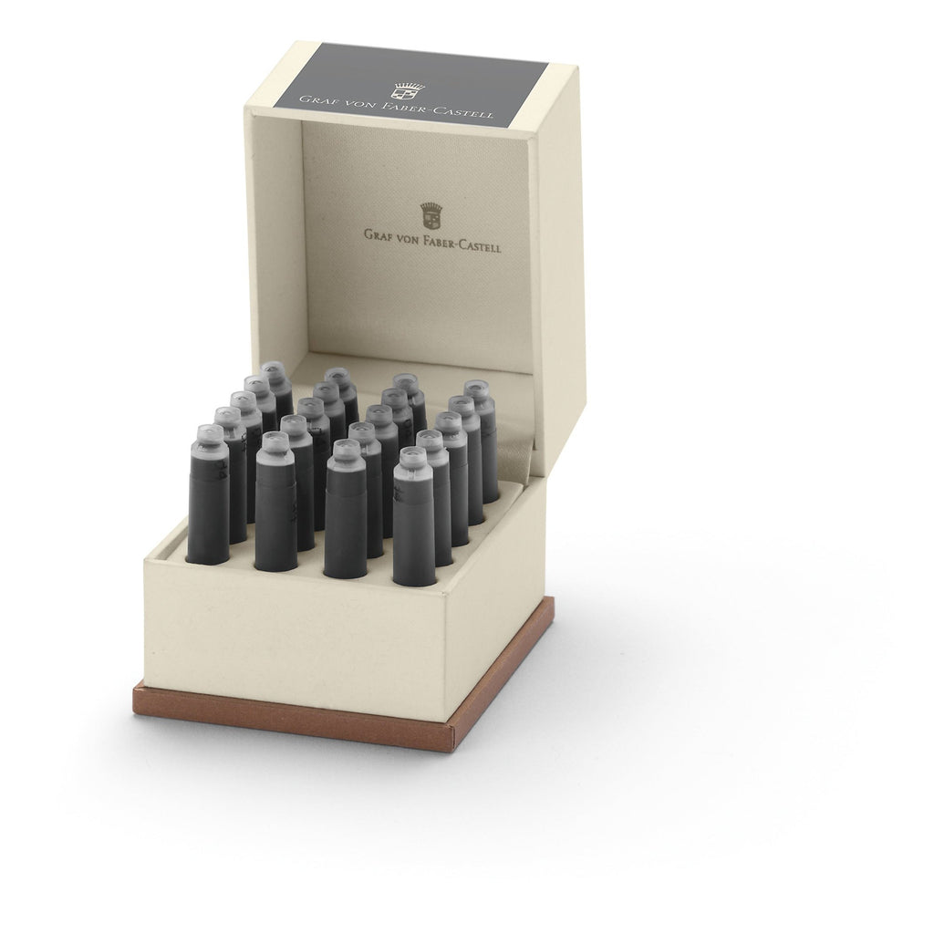 Box of 20 ink cartridges. Stone Grey. Graf Von Faber-Castell