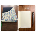 Notebook in Italian paper &amp; blue fabric. Black Sheep Handmade